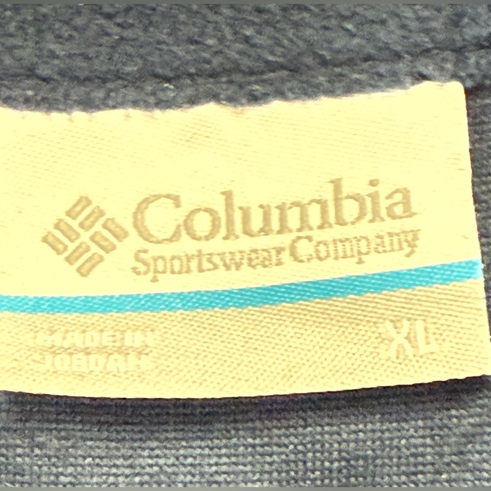 Columbia Men’s XL Navy Blue 1/4 Zip Fleece Pullover Jacket Embroidered Logo EUC - Picture 2 of 4